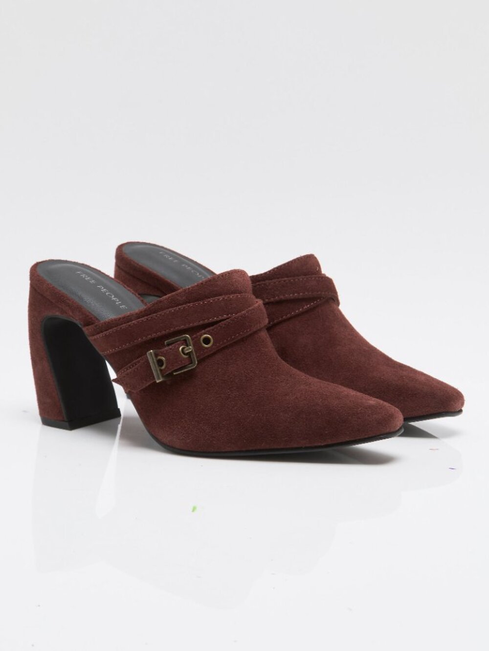 FREE PEOPLE Date Night Heeled Mules / Port Royale Suede - Picture 9 of 10